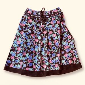 Vintage Y2K Harold’s Pink/Brown Floral Pleated Skirt - Size 2